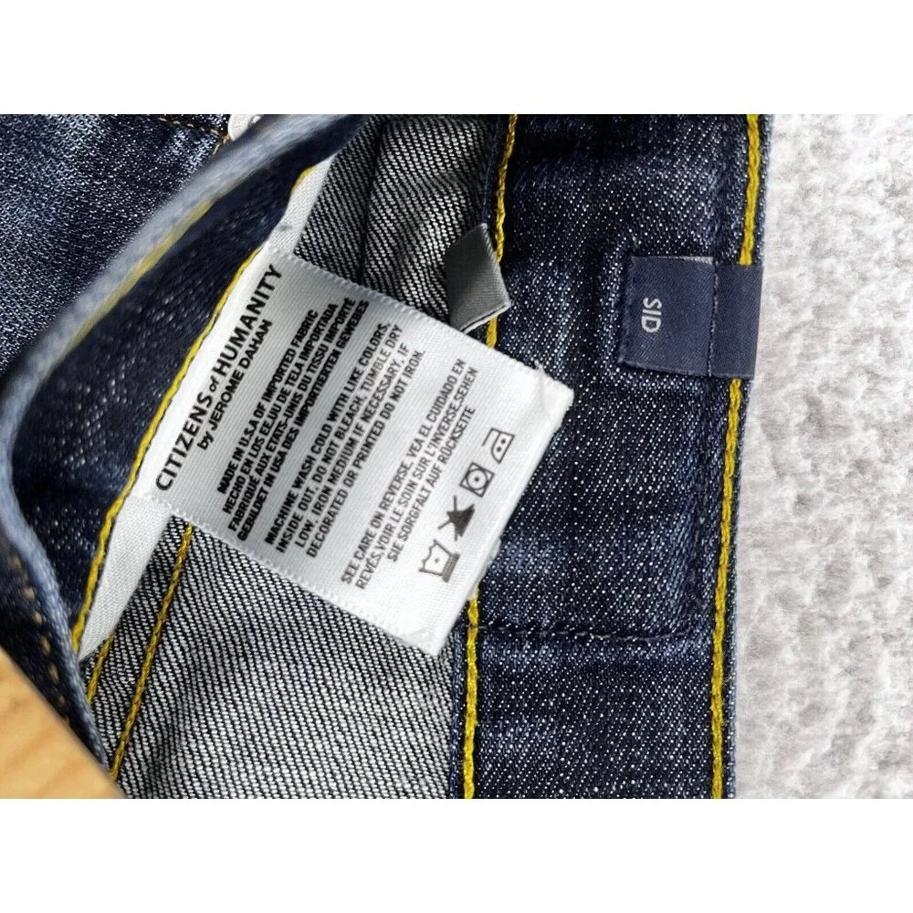 Citizens of Humanity Sid Jeans Mens 32x32 Dark Wash Straight Leg Stretch Denim - Picture 11 of 16